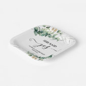 彼女はYes金ゴールドの緑の婚約を言った ペーパープレート (傾斜あり)