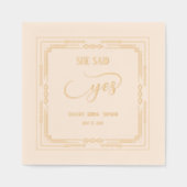 彼女はYes、アールデコブライダルシャワー 箔ナプキン (正面)