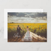 彼女はYes、エレガントタイポグラフィ シーズンポストカード (正面/裏面)