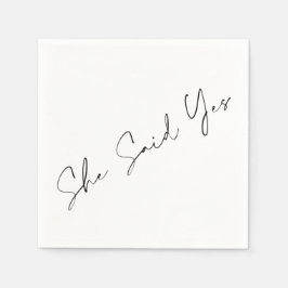 彼女はYes、エレガントタイポグラフィ スタンダードカクテルナプキン