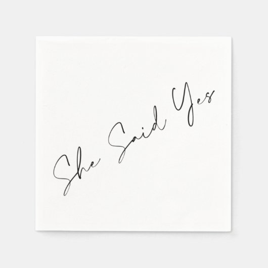 彼女はYes、エレガントタイポグラフィ スタンダードカクテルナプキン (正面)