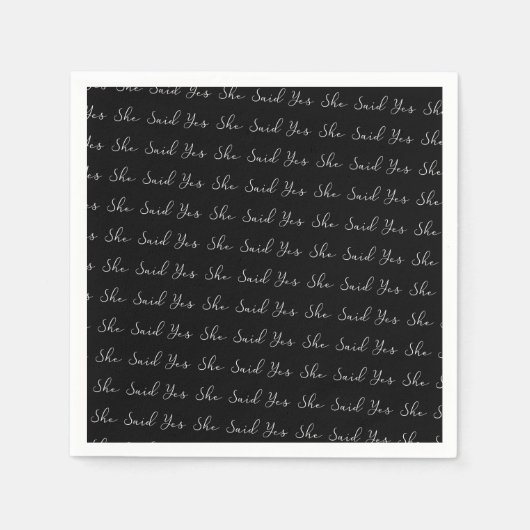 彼女はYes、エレガントタイポグラフィ スタンダードカクテルナプキン (正面)