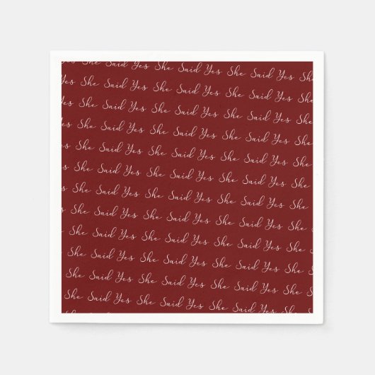 彼女はYes、エレガントタイポグラフィ スタンダードカクテルナプキン (正面)