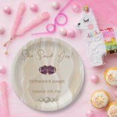 彼女はYes、クリームシルク&パール&ハートと言った ペーパープレート (パーティー)