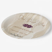 彼女はYes、クリームシルク&パール&ハートと言った ペーパープレート (アングル)