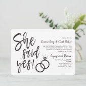 彼女はYes |デュアルリングや輪婚約ディナー 招待状 (スタンド正面)