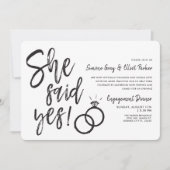 彼女はYes |デュアルリングや輪婚約ディナー 招待状 (正面)