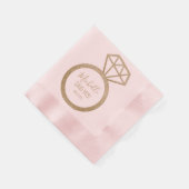 彼女はyes!ピンク/金ゴールドグリッターリングや輪ブライダルシャワー 縁ありカクテルナプキン (角)