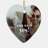 彼女はYes!フォトモダン婚約記念 セラミックオーナメント (右)