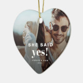 彼女はYes!フォトモダン婚約記念 セラミックオーナメント (左)