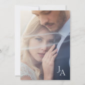 彼女はYes!ブラックシンプルのスクリプ結婚ト写真 招待状 (裏面)