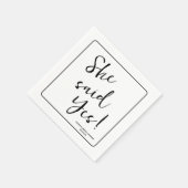 彼女はYes!モダン,シック,カスタムブライダルシャワー スタンダードカクテルナプキン (角)