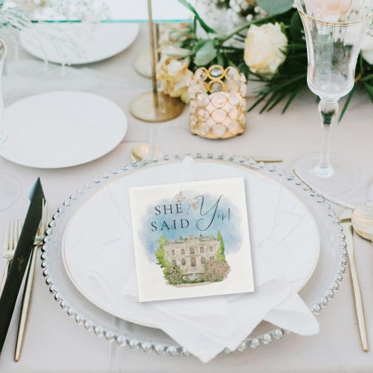 彼女はYes!会場エレガントは噴水の花を咲かせる スタンダードカクテルナプキン