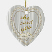 彼女はYes、写真婚約と言った セラミックオーナメント (右)
