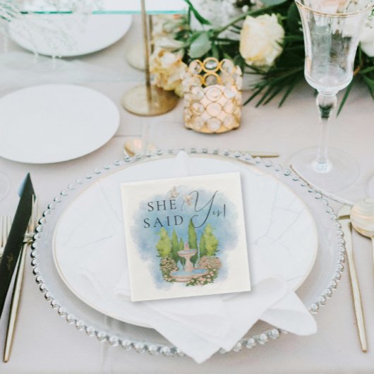 彼女はYes!噴水エレガントは花を咲かせる スタンダードカクテルナプキン