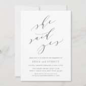 彼女はYes |婚約パーティ招待状 招待状 (正面)