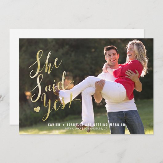 彼女はYes!婚約発表 案内状 (正面/裏面)