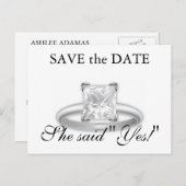 彼女はYes!日付ダイヤモンドリングや輪カードの保存 案内ポストカード (正面/裏面)