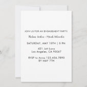 彼女はYesI写真アーチ婚約パーティと言ったモダン 招待状 (裏面)