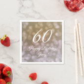 彼女へのお祝いにエレガントな60歳の誕生日ナプキン スタンダードカクテルナプキン (インサイチュ)