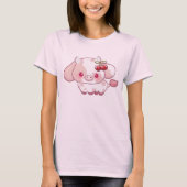 彼女へのさくらかわいい牛ギフト Tシャツ (正面)