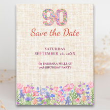 彼女へのエレガントな90歳の誕生日 - ピンクの花