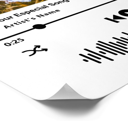 彼女へのカスタムソング ミュージックプレーヤースタイル フォトギフト ポスター (角)