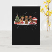 彼女へのダックスフンドのクリスマス ライトのギフト カード (黄色い花)