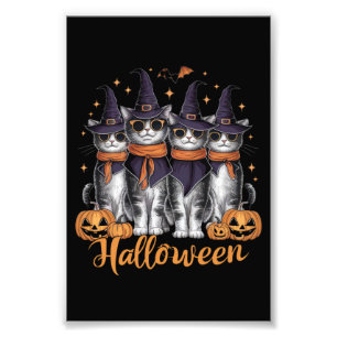彼女へのハロウィンのプレゼントに最適なクールな猫のギフト フォトプリント           