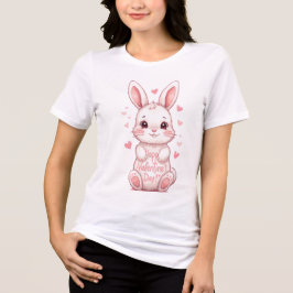 彼女へのバレンタインデーのプレゼントにキュートなうさぎ トライブレンドTシャツ