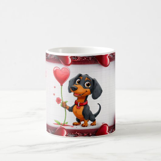 彼女へのバレンタインデーの犬ギフト コーヒーマグカップ (中央)