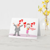 彼女へのバレンタインデー、大きなラブコール カード (黄色い花)