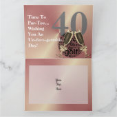 彼女へのパーソナライズされたローズゴールドゴルフ誕生日カード カード (内部)