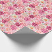 彼女へのピンクの花の誕生日 プライズシャワー ラッピングペーパー (角)