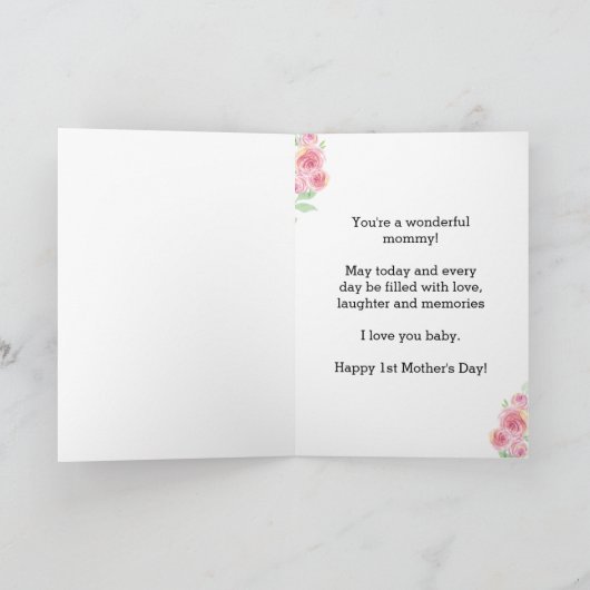 彼女へのファーストマザーズデイおめでとう カード (内部)