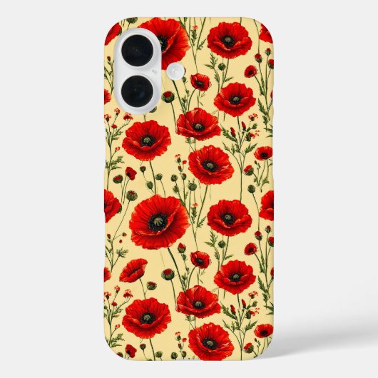 彼女へのフラワーギフトのアイデア 赤いポピーの花 フローラルな美意識 Case-Mate iPhoneケース (裏面)