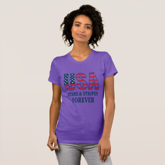 彼女へのプレゼントに最適なアメリカ国旗パトリオティックTシャツ Tシャツ