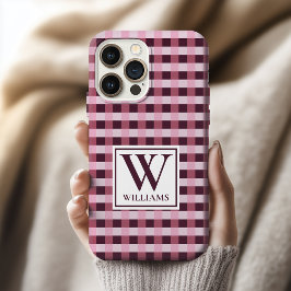 彼女へのプレゼント カスタム ピンク プライド モノグラム スマホケース iPhone 15 PROケース