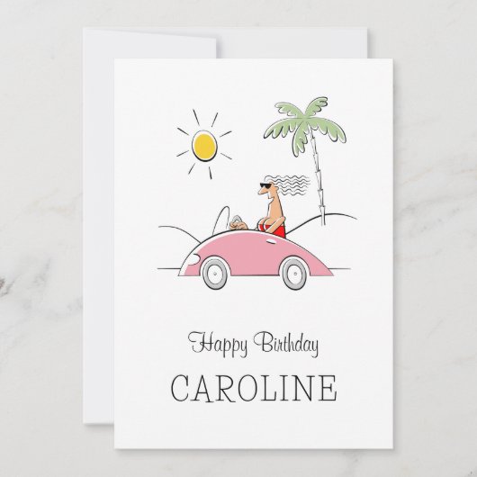 彼女へのユーモアのある面白い誕生日カード (正面)