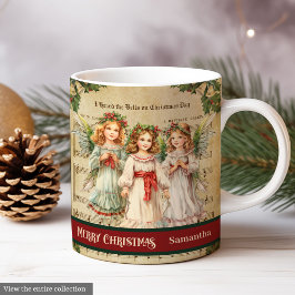 彼女へのレトロクリスマスマグエンジェルギフト記念品 コーヒーマグカップ