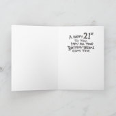 彼女へのレトロ風21歳の誕生日カード カード (内部)