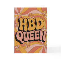 彼女へのレトロ70年代グルーヴィーHBDクイーンバースデーカード