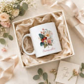 彼女への個性的なギフト いちごの花の名前入り コーヒーマグカップ