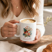 彼女への個性的なギフト いちごの花の名前入り コーヒーマグカップ