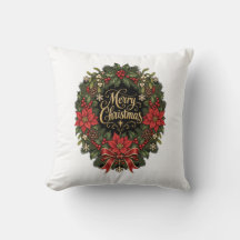 彼女への優雅なギフト クリスマスリースの枕