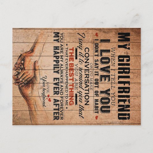 彼女への愛の名言、彼女の誕生日プレゼント ポストカード (正面)