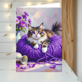 彼女への最高にかわいい猫の誕生日カード カード