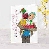 「彼女への特別な贈り物」クリスマスグリーティングカード カード (黄色い花)