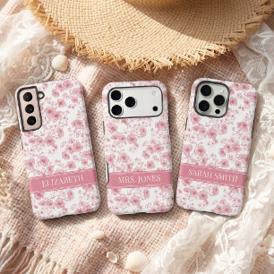 彼女への結婚式ブライダルギフトにエレガントな花のイニシャル SAMSUNG GALAXY S22+ケース