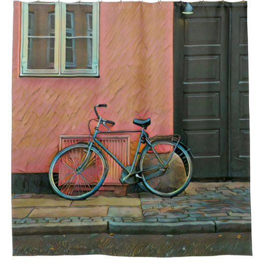 彼女への自転車乗りの贈り物 シャワーカーテン (正面)
